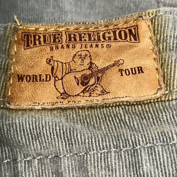 Woman’s True Religion Gray Corduroy , flare legs Pants Size 28 - Picture 13 of 14